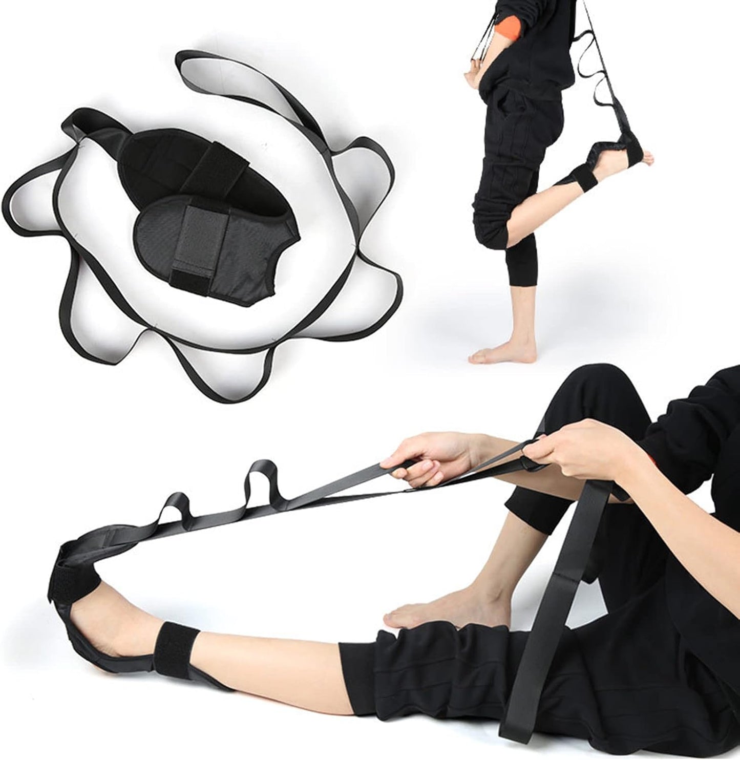 Stretching Strap Hamstring Stretcher Foot Calf, Leg, igament Belt for Pain-Relief Ligament Belt Rehabilitation Training Strap