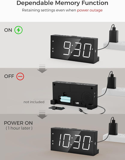 Vibrating Alarm Clock for Heavy Sleepers with Bed Shaker, 116dB Dual Alarms