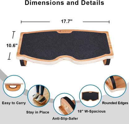 StrongTek Under Desk Footrest, Wooden Rocking Foot Rest, 350lbs, Non-Slip