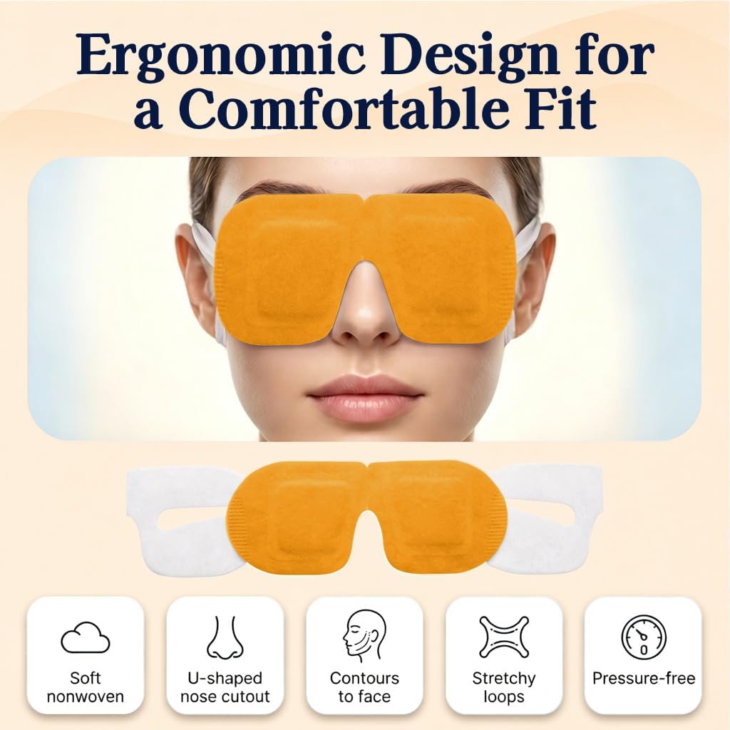 30 Pack Self-Heating Steam Eye Masks for Dry Eyes: Moist Heat Warm Compress