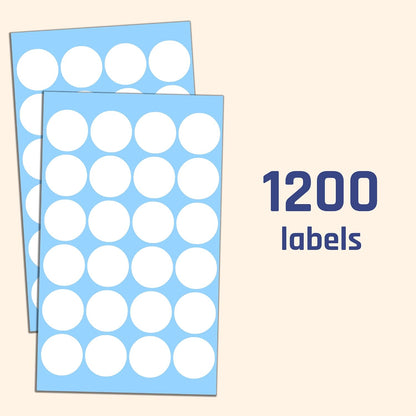 600 Pack, 1" Round Colored Dot Stickers Labels - 6 Colors