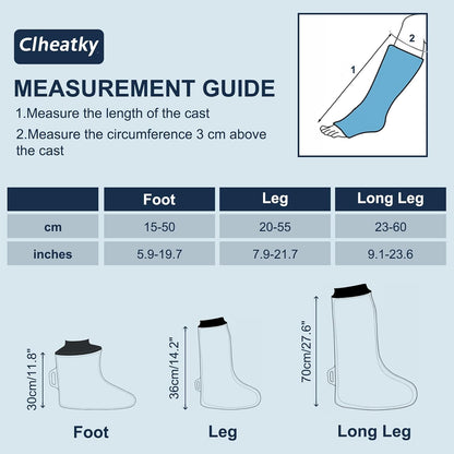 Adult Waterproof Foot Cast Cover, Reusable Watertight Ankle Cast Protector | Durable & Watertight Shower Boot, Reusable Shower Bag for Leg, Soft Comfortable Shower Bag for Post-Surgery Foot Ankle Injury