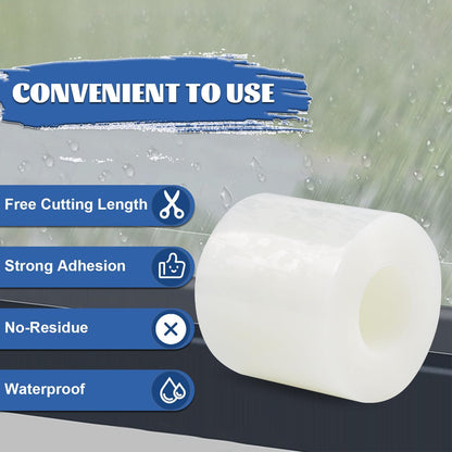 Window Sealing Tape 2 Inch x 33 FT Transparent Window Draft Insulation Residue-Free Clear Weather Stripping Caulk Tape Windproof Weatherproof Window Seal AC Units for Window Glass, Doors Gaps