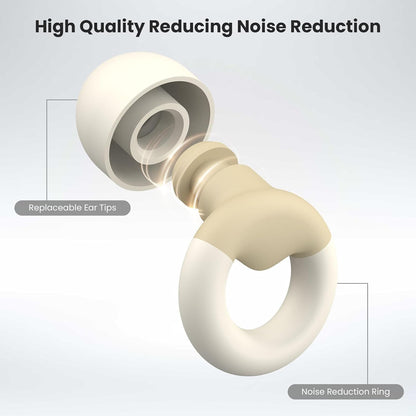 JUSTRVN Ear Plugs for Sleeping, 2 Pairs of Reusable Earplugs for Noise Reduction 25dB-30dB with 8 Ear Tips, Soft Hearing Protection Ear Plugs for Concert,Noise Sensitivity, Study & Work, Black