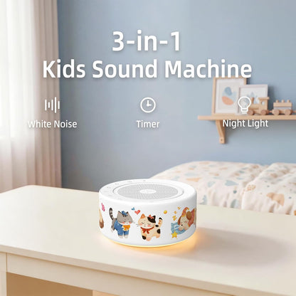 Kipcush White Noise Machine for Baby & Adults, 30 Soothing Sounds, Sleep Sound Machine with 8 Color Night Light, Memory Function, White Noise for Sleeping, Nursery, Office, Travel & Relaxation
