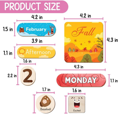 Daily Routine Chart for Kids, Visual Schedule, Routine Chart for Toddlers 3-5, Morning Bedtime Routine Chart for Toddlers, Wooden Chore Chart for Kids