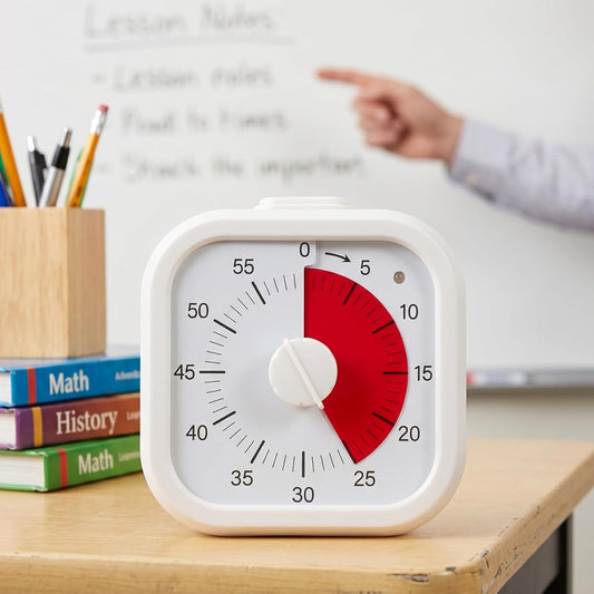 NUOBESTY Kitchen Timer Visual Countdown Timer with Clip Silent Analog for Cooking Baking Homework Classroom Management Easy-to-Read Color Display for Home Office Study