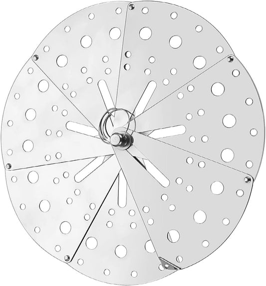 Healifty Adjustable Stainless Steel Anti-spill Lid with Overflow Spill Stopper Cover, Multi-function Kitchen Pot Lid, Telescopic Size for Cooking and Steaming