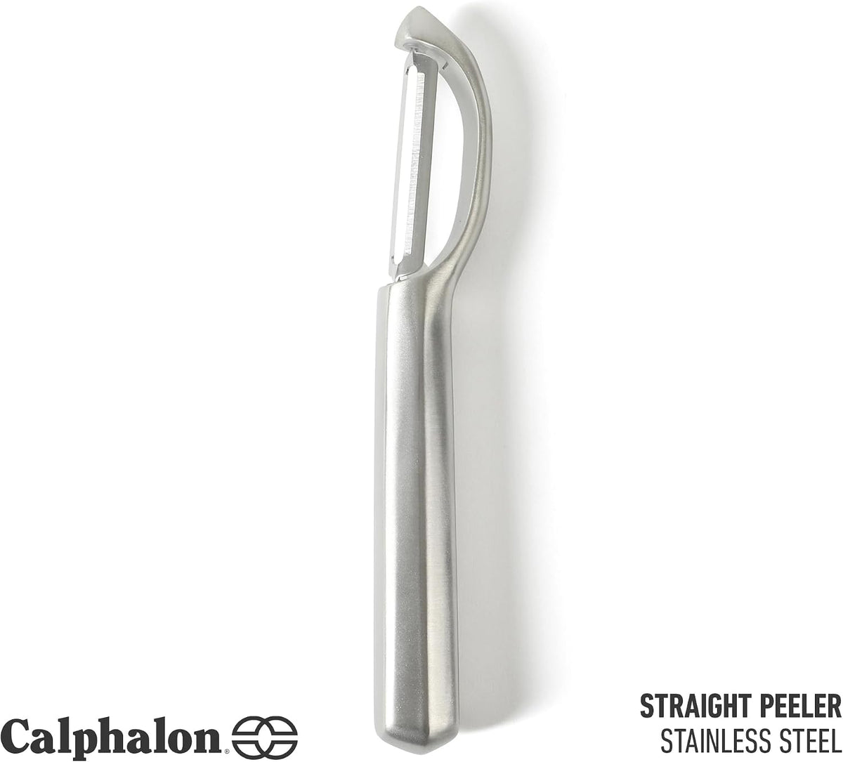 Calphalon Stainless Steel Vegetable Peeler with Swivel Blade, Ergonomic Non-Slip Grip Handle for Fruits & Vegetables, Kitchen Peeler for Smooth Peeling & Meal Prep