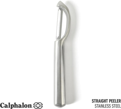 Calphalon Stainless Steel Vegetable Peeler with Swivel Blade, Ergonomic Non-Slip Grip Handle for Fruits & Vegetables, Kitchen Peeler for Smooth Peeling & Meal Prep