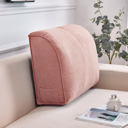 YURRO Extra Thick Sofa Back Cushion Wedge Pillow for Couch&Bed,Large Back Lumbar Support Pillow Reading Pillow,Waist Support Pillow Headboard Cushion with Removable Cover, 23.6x17.7x7.8inches, Brown