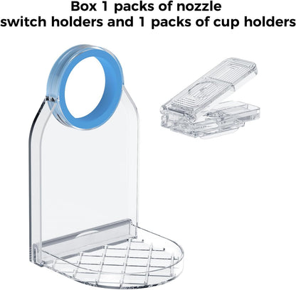 Clear Laundry Detergent Dispenser Cup Holder & Nozzle Force-Saving Switch, Drip Catcher, Soap Dispenser, laundry room organization decor (1 Pack)