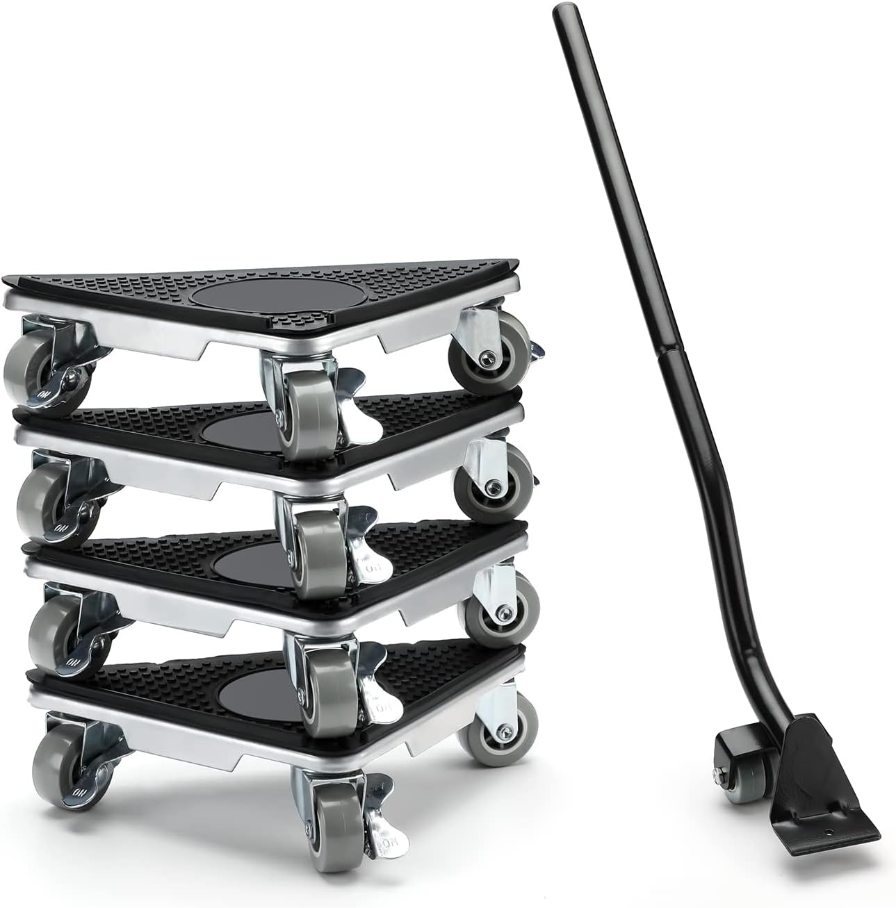 Furniture Moving Set for Hard Floor Surfaces, Move Heavy Furniture Quickly & Easily,(1 Lifter Tool & 4 Heightening Block)