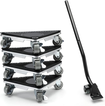 Furniture Moving Set for Hard Floor Surfaces, Move Heavy Furniture Quickly & Easily,(1 Lifter Tool & 4 Heightening Block)