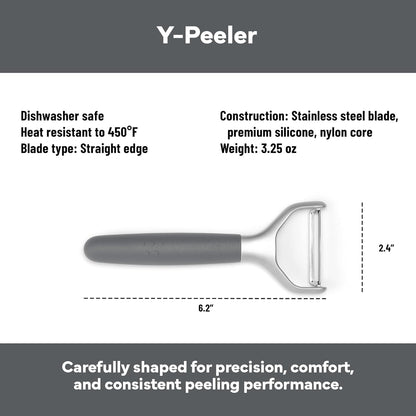 Misen Stainless Steel Vegetable Peeler - Dishwasher Safe Y Peeler - Easy to Use with Potatoes, Cabbage, Carrots, and More - Progessional Grade Kitchen Tool - Gray