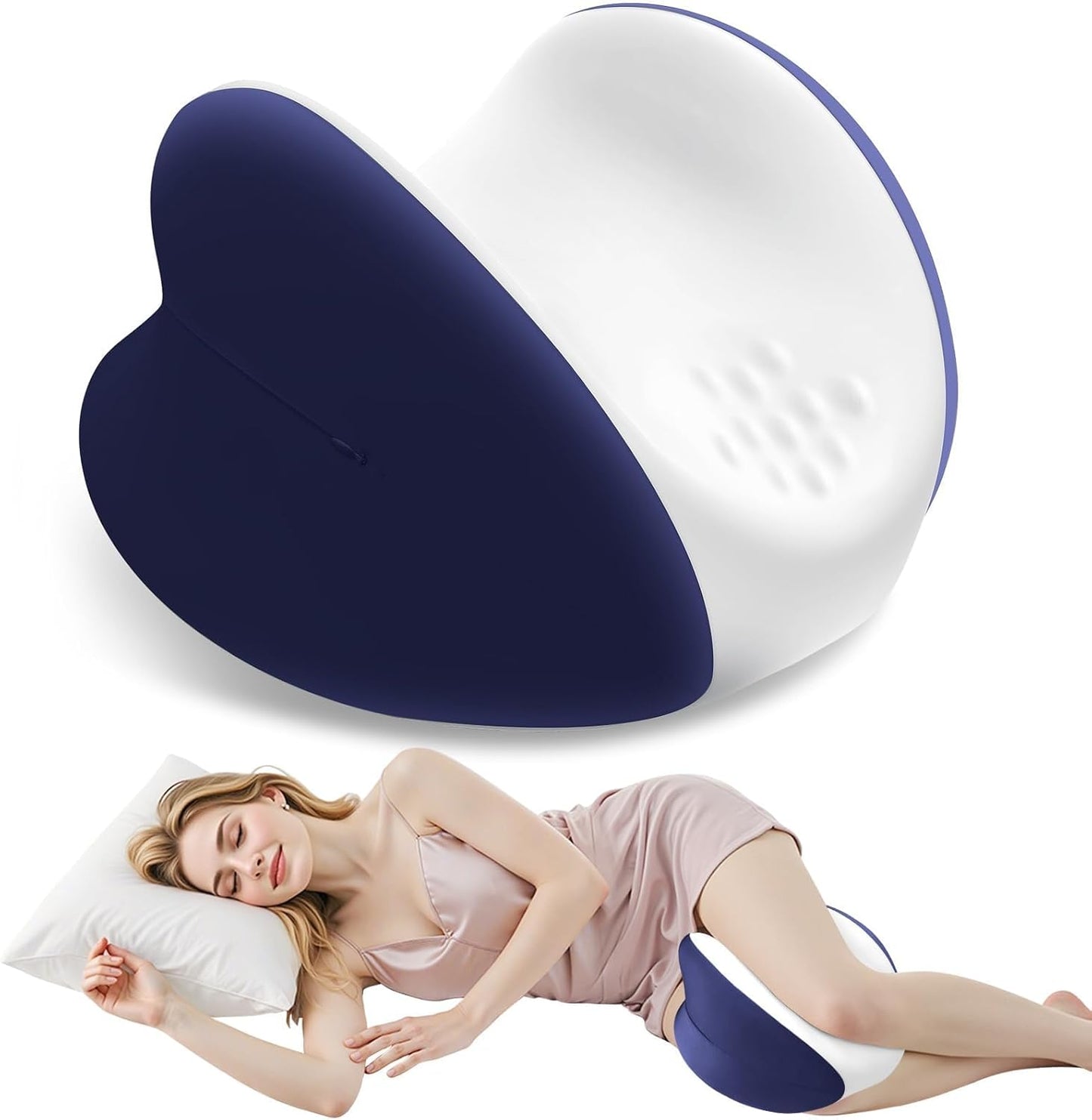 Knee Pillow for Side Sleepers, Leg Pillow with Cooling Cover, Memory Foam Body Pillow for Side Sleeping, Heart-Shape Cushion for Hip, Back & Sciatica Pain Relief, Grey