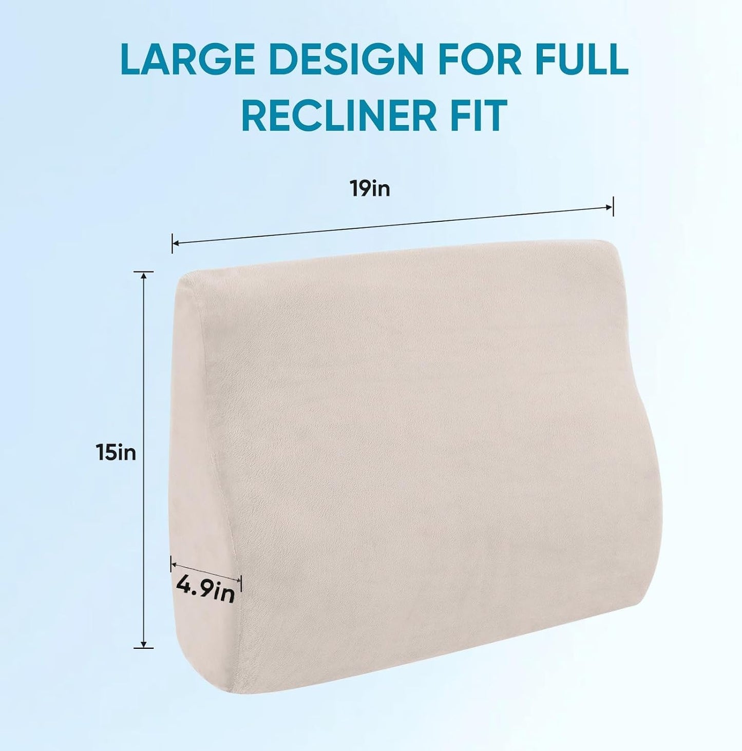 Lumbar Support Pillow for Recliner and Couch, Ergonomic Back Support Pillow | Dual-Layer Memory Foam, Soft Velvet Cover, Lower Back Pain Relief, Back Cushions for Recliner, Sofa & Gaming Chair