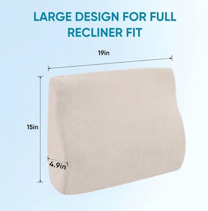 Lumbar Support Pillow for Recliner and Couch, Ergonomic Back Support Pillow | Dual-Layer Memory Foam, Soft Velvet Cover, Lower Back Pain Relief, Back Cushions for Recliner, Sofa & Gaming Chair