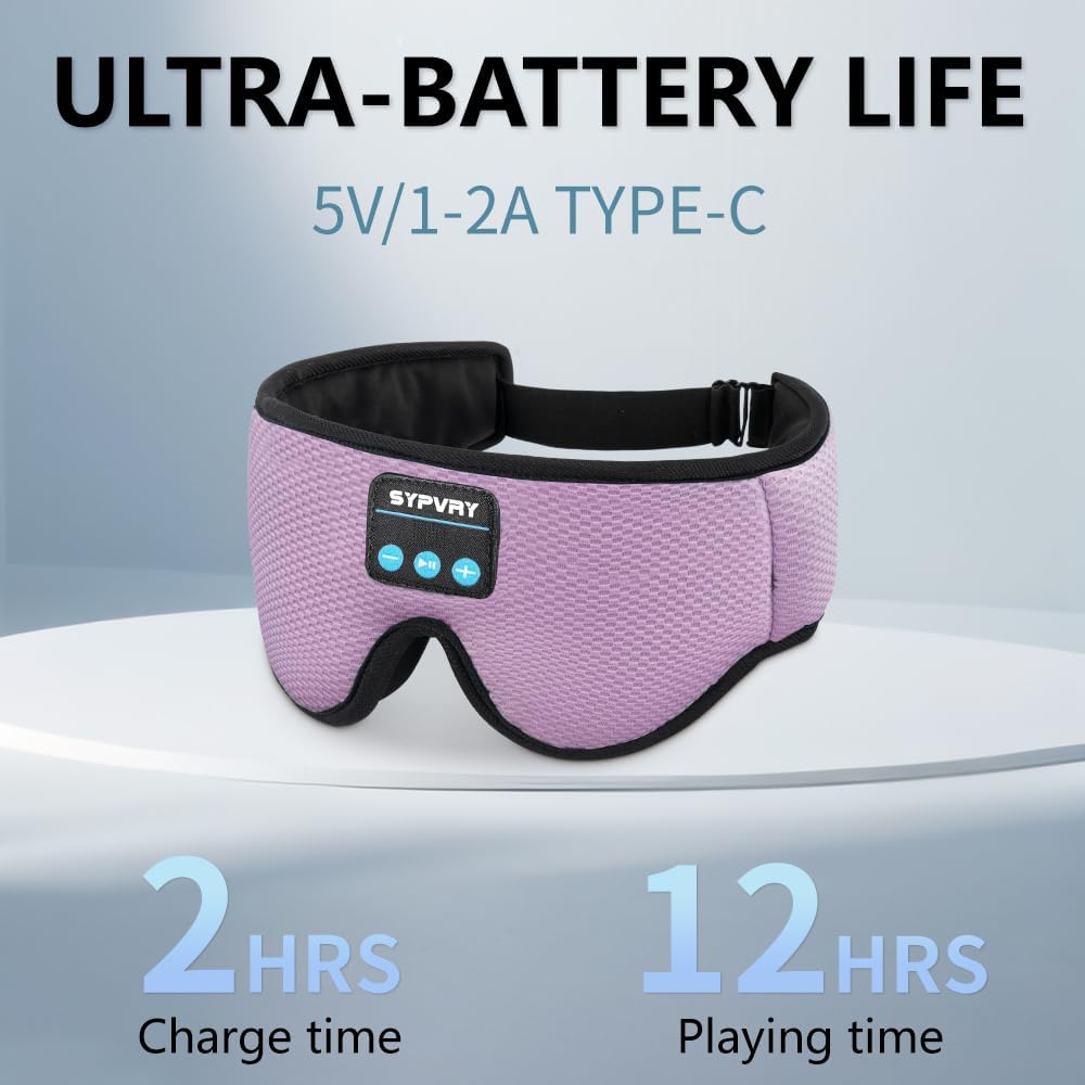 Sleep Mask Bluetooth 5.4 Headphones Soft Wireless Headband Eye Mask Blackout with Microphone (Emerald)
