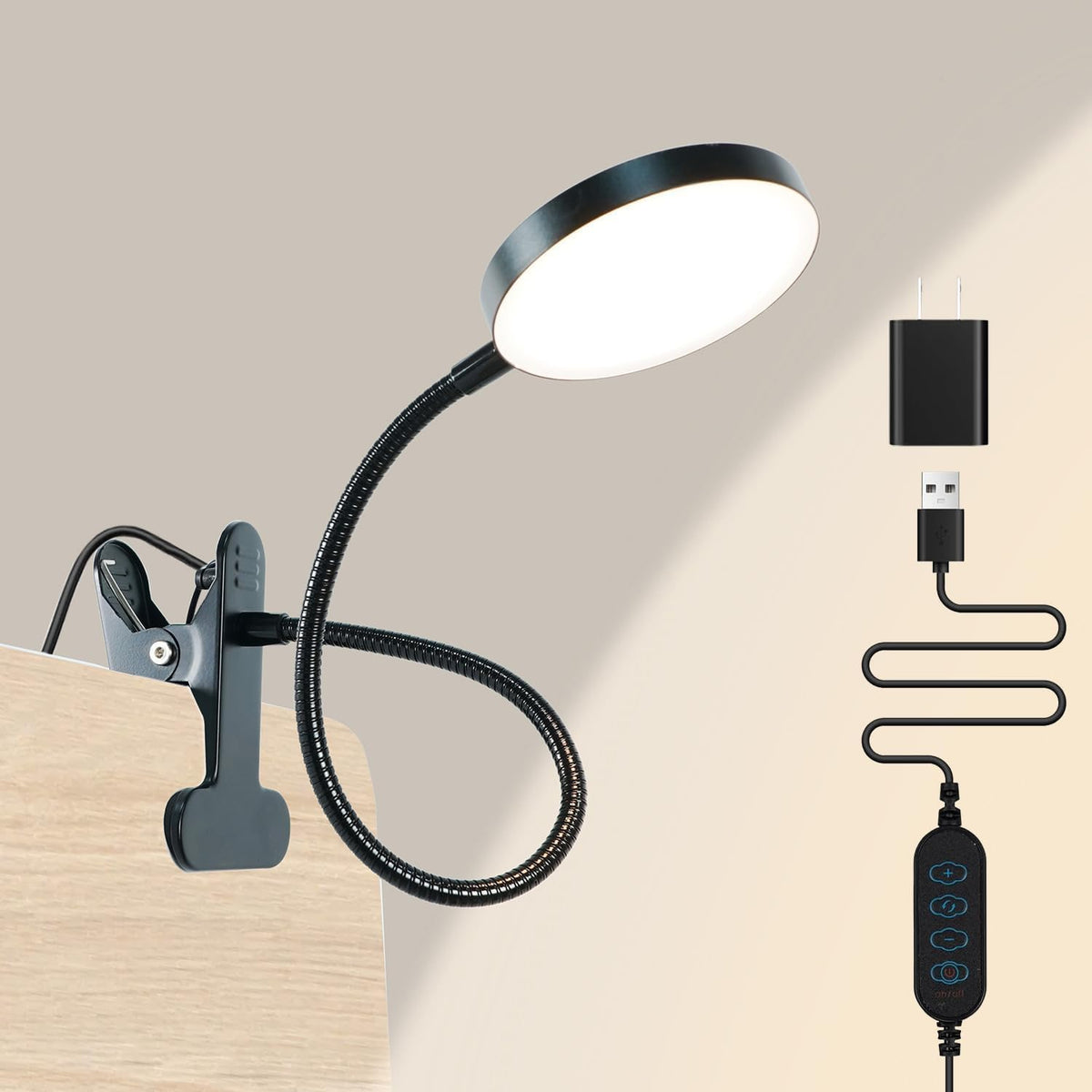 LiFMIRA Bed Lamp Clip on Light 8W 66 LED Reading Light for Bed White