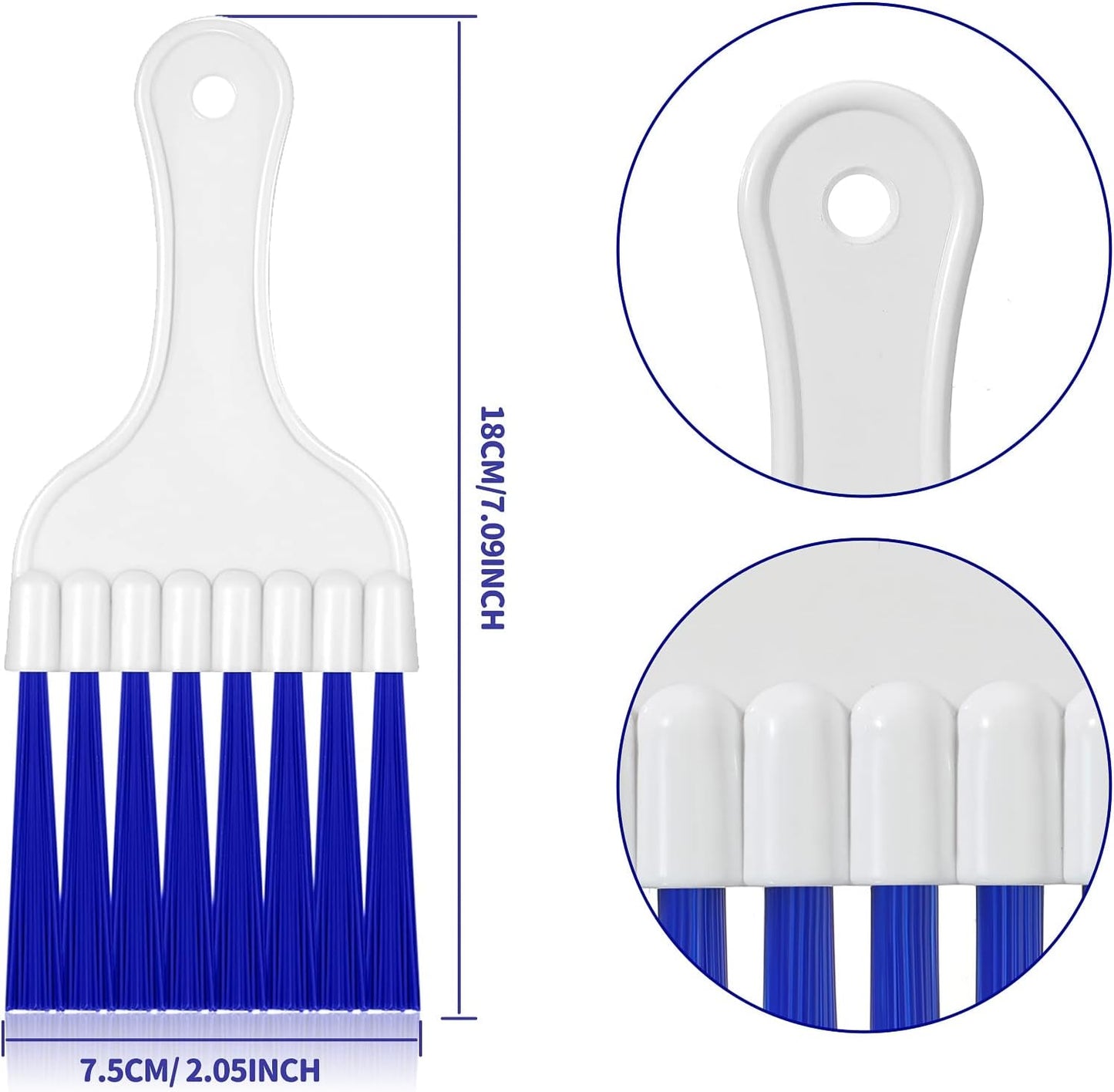 4 Packs Air Conditioner Condenser Cleaning Brush Refrigerator Coil Brush HVAC Coil Cleaner Brush Small Plastic Whisk Brush (Blue)