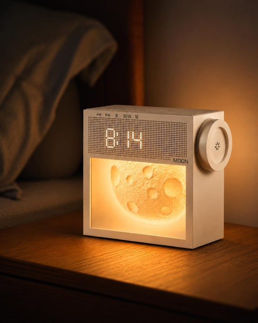 Sunrise Alarm Clock with White Noise Sound Machine, Wake Up Light & Moon Dimmable Night Light, 20 Sleep Sounds, Dual Alarms, Sleep Timer, Bedside Clock for Heavy Sleepers, Adults, Teens