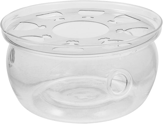 Luxshiny Transparent Teapot Warmer Insulation Base Elegant Design for Heating Tea Kettles Glass Material for Home Use and Desktop Decoration