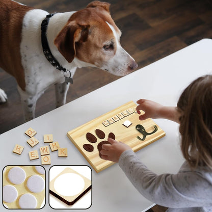 Dog Leash Holder Wall Mount, Pet Harness Hanger with Scrabble Letters, Dog Collar Organizer for Entryway, Memorial Cat Leash Holder for Wall, Pet Loss Gifts, Keepsake, Home Decor PF212-NAT
