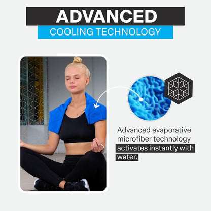 COLD FACTOR Instant PVA Cooling Towels, Cooling Neck Wraps, Blue, 3 Pack