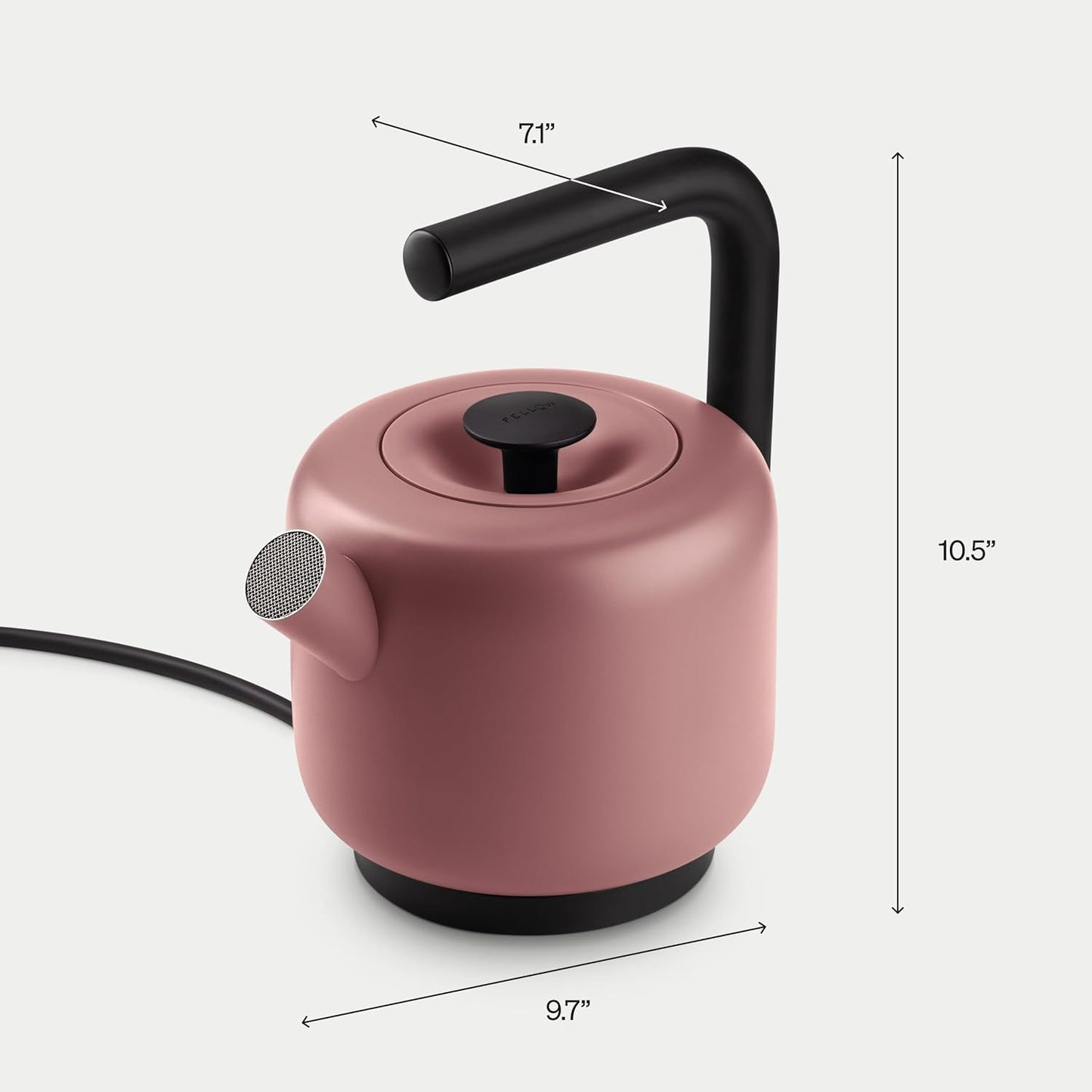 Fellow Clyde Electric Kettle 1.5 Liter - Fast Boil, Drip-Free Spout | Hot Water Tea Kettle for Tea & Coffee, Stainless Steel Water Boiler, Auto Shut-Off, BPA-Free, Cordless, Matte Black