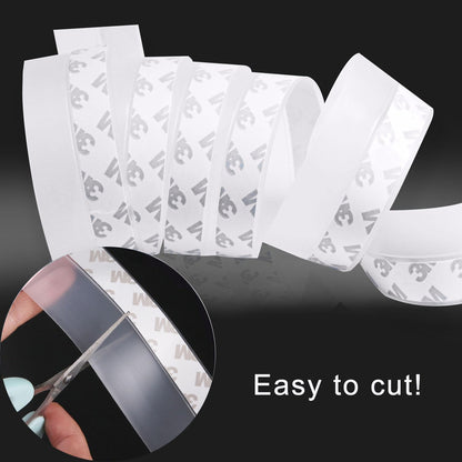 Silicone Clear Weather Stripping Door Seal, Silicone Seal Strip, Sliding Door Seal Weather Stripping, Door Draft Stopper for Side of Door, Self-Adhesive Insulation Tape for Gaps (25mm;26Ft)