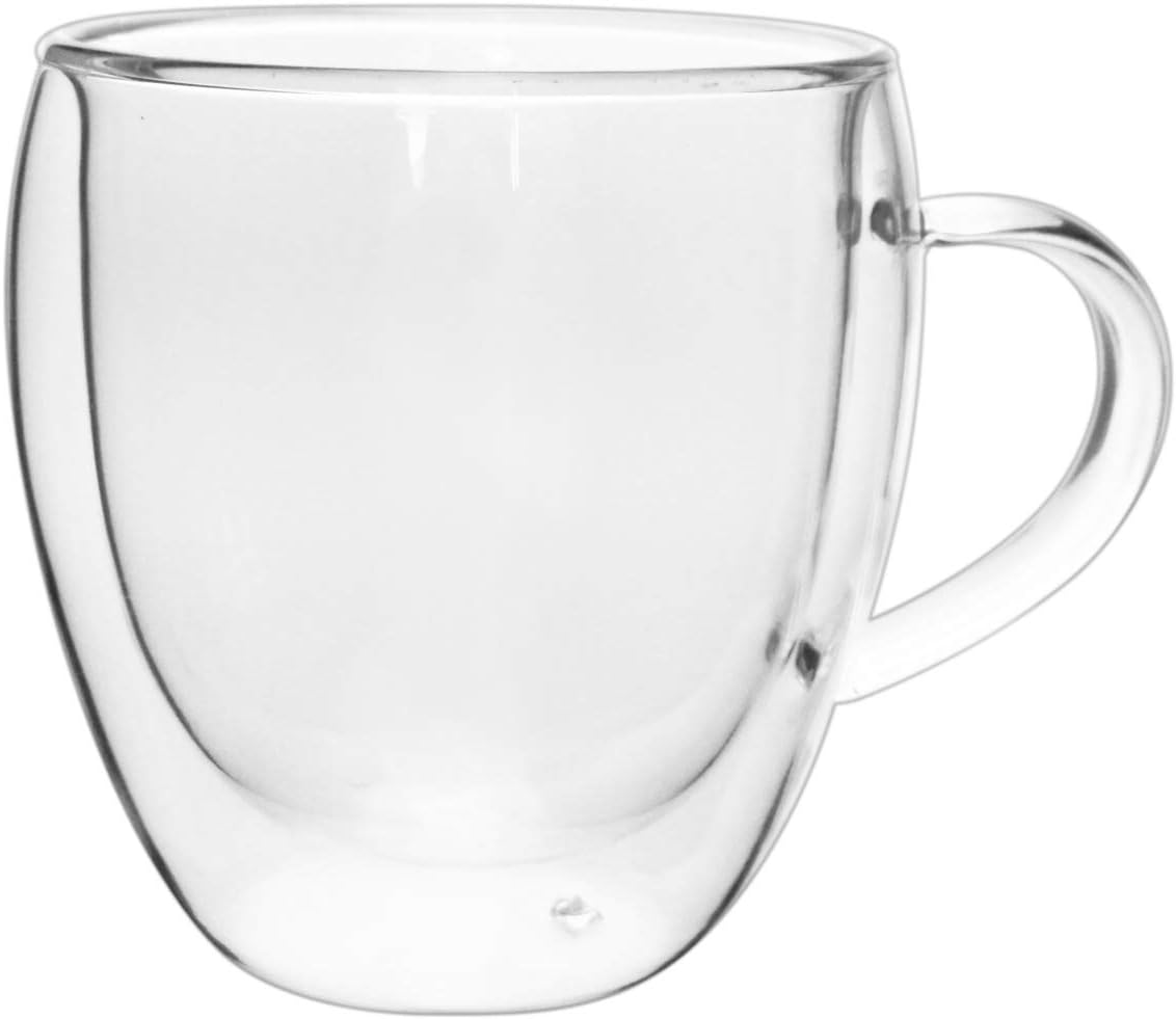 Glass Filtering Tea Maker Teapot with a Warmer and 6 Double-walled Tea Cups Set (Heating base, Standard)