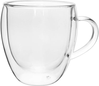 Glass Filtering Tea Maker Teapot with a Warmer and 6 Double-walled Tea Cups Set (Heating base, Standard)