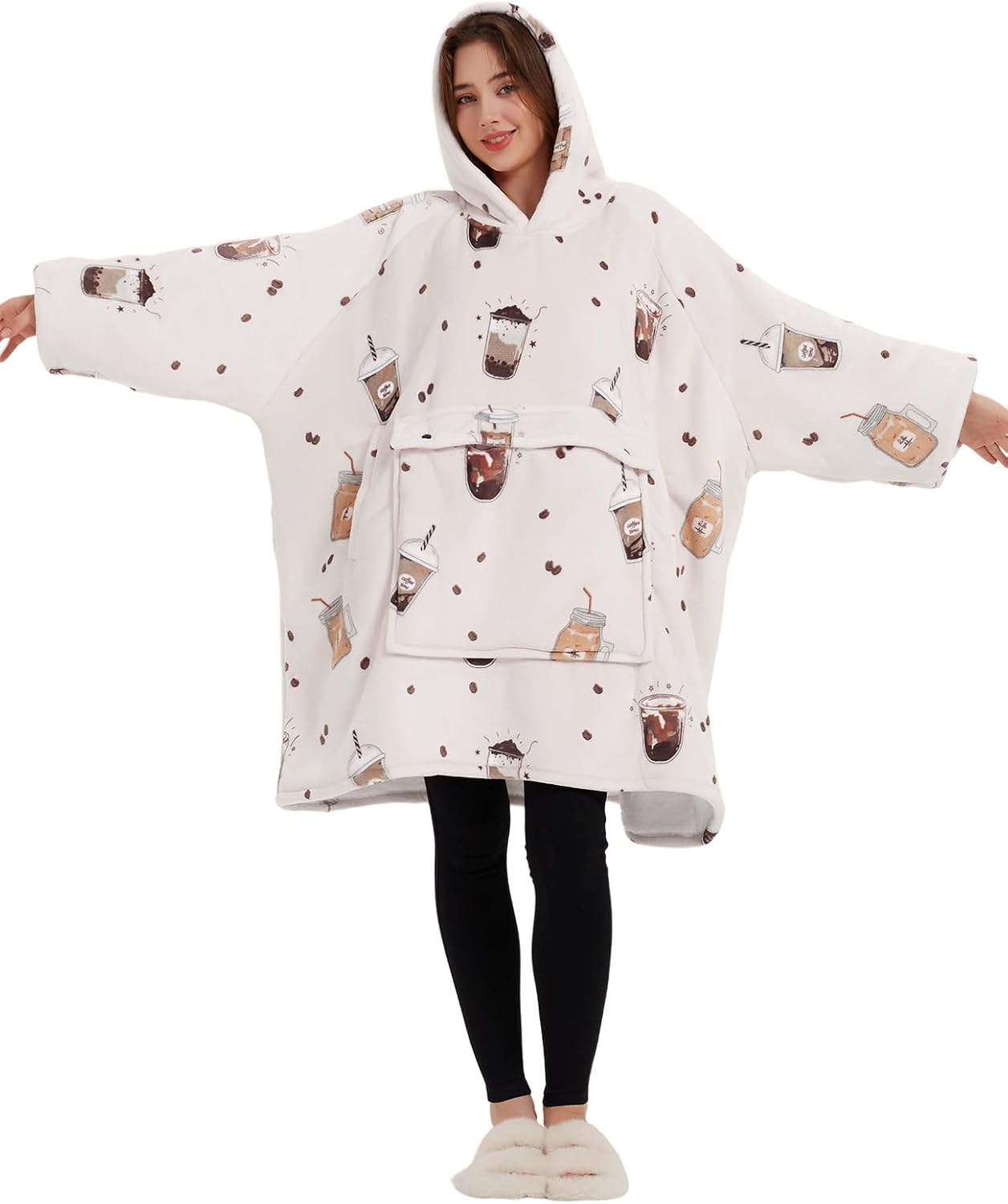 Wearable Blanket Hoodie for Adults With Pocket Strawberry Hoodie | Sherpa, Fuzzy Blanket Hoodie, Oversized Sweatshirt Blanket, Kangaroo Pouch, Cute Birthday Gifts for Sister, Cute Stuff