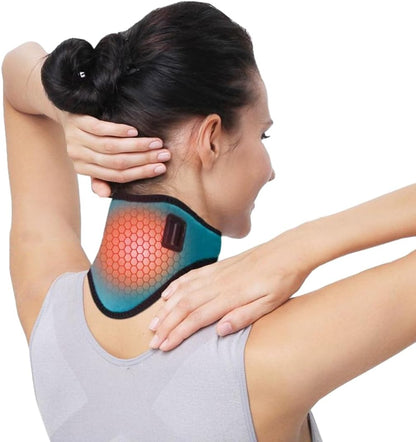 USB Neck Heating Pad Heated Neck Wrap for Pain Relief Electric Neck Warmer Collar Physical Therapy Heated Neck Brace 3 Adjustable Temp Auto Shut Off Portable Neck Heat Brace for Soreness Stiffness