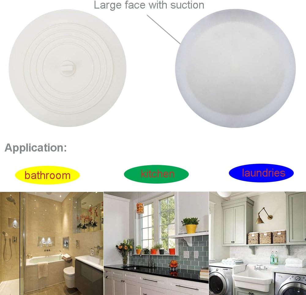 Shower Drain Hair Catcher Tub Stopper, V-TOP Drain Cover for Shower to Catcher Hair, Silicone Bathtub Drain Plug Suit for Bathroom Kitchen and Laundry, 4 Pack