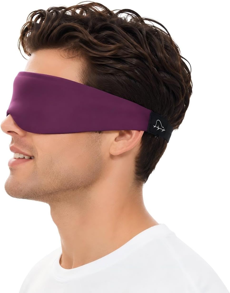 ALASKA BEAR Memory Foam Sleep Mask, Contoured Eye Cups for Women Men, Blue