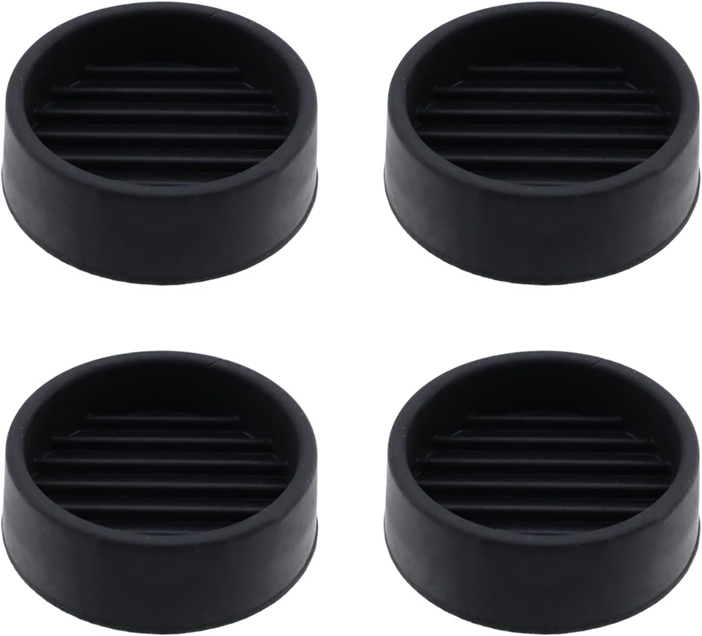 Semetall 1.5 Inch Rubber Caster Cups 8 Pack Black | Non Slip Furniture Coasters Floor Protectors for Bed Couch Table Chair