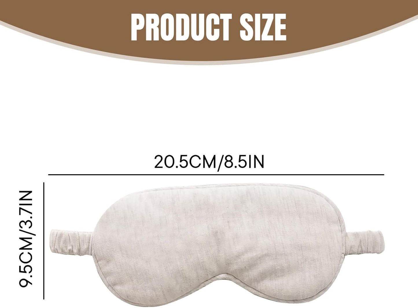 Eye Masks for Sleep, Beige Cotton Sleep Mask Lightweight and Comfortable Elastic Eye Mask for Nighttime Sleeping, Traveling Suitable for Men Women