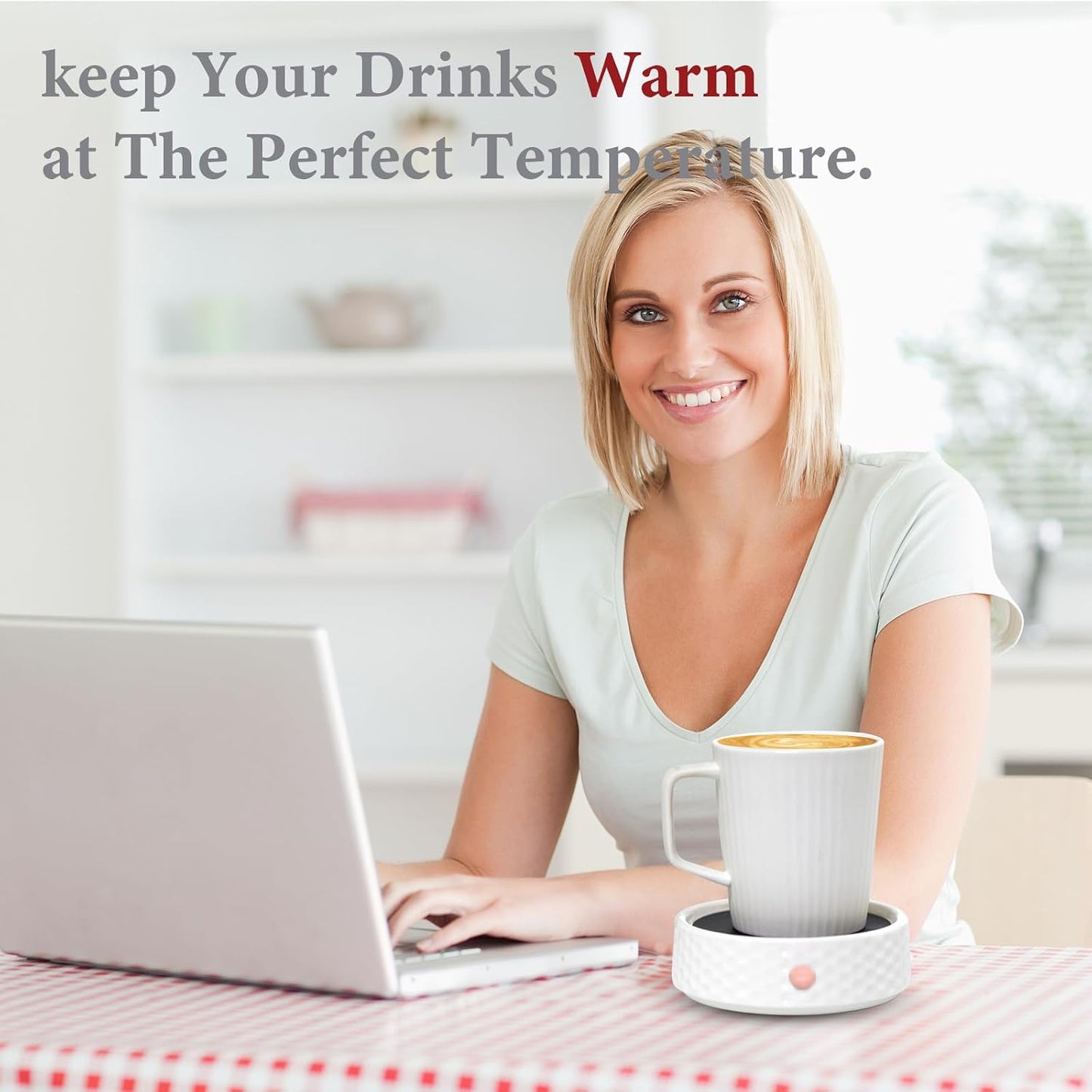 Electric Large Candle Warmer Plate - Ceramic Candle Wax Warmers Timer Adjust Fragrance Intensity Auto Shut Off for Home Office, Aromatherapy Fragrance and Heating Beverage, Milk, Tea, Hot Chocolate