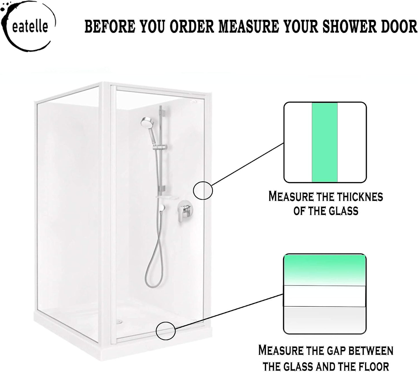 eatelle Shower Door Bottom Seal with Drip Rail for 3/16 (5mm) Thick Glass, 36" Long Sweep - Ultra Clear Polycarbonate