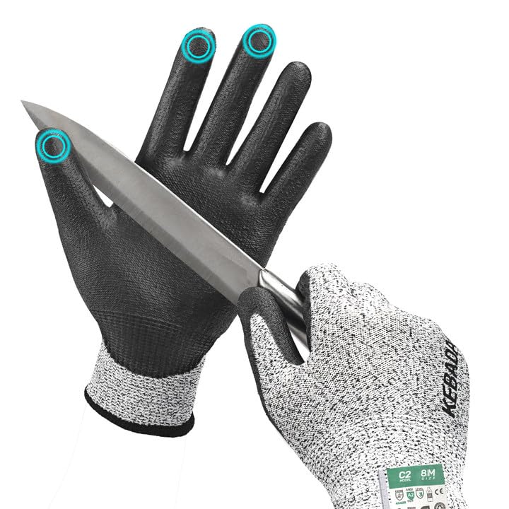 C4 Cut Resistant Gloves, ANSI A4, 100% Food Grade, 1 Pair, Medium | Food grade cutting gloves, glass-free & steel-free, breathable, washable. Ideal for meat cutting, slicing and oyster shucking