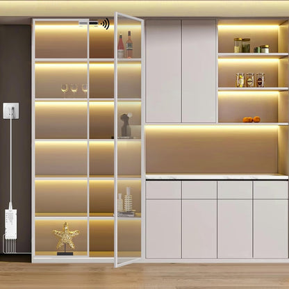 COB LED Strip Lights 12V,6-in-1 Door Sensor Control Under Cabinet Lighting Kit with 60W Adapter 6.56Ft Flexible LED Tape Light for DIY Wardrobe, Shoe Racks, Display Cabinets, Kitchen Cabinets