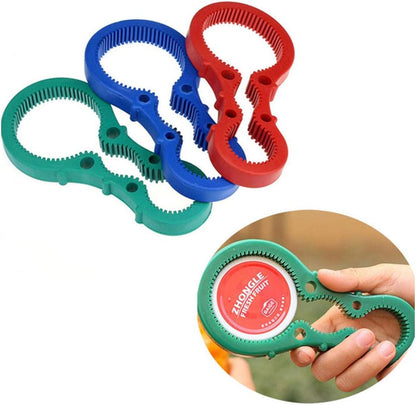 Parts Express 3in1 Container Bottle Jar Lid Can Opener Hand Easy Twist Kitchen Tool Silicon Jar Opener Screw Cap Jar Bottle Wrench Red, Green, Blue Random color (Multicolored)