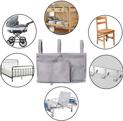 Sugaroom Bedside Storage Caddy, Bunk Bed Organizer Bed Storage Pocket Bedside Organizer Hanging Bed Storage Caddy for College Dorm Room, Hospital Bed Rails, Baby Bed, Camp
