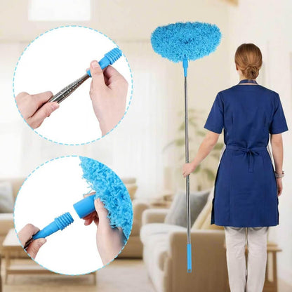 4PCS Microfiber Duster Kit, 3 in 1 Microfiber Dusters Retractable Gap Dust Cleaner and Chenille Duster with 83 inches Extra Long Extension Pole for Cleaning Ceiling Fan, High Ceiling