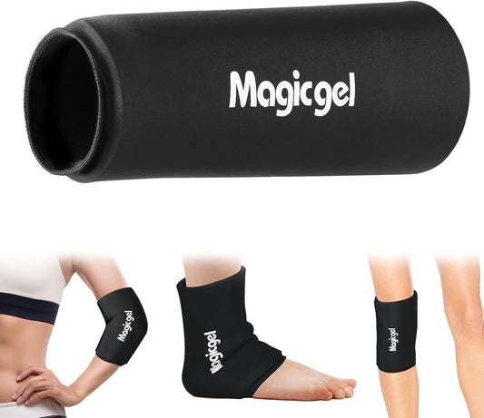 Magic Gel Elbow Ice Pack Wrap – Reusable Knee and Arm Sleeve - Hot & Cold Freeze Therapy Wrap for Targeted Areas – Compact Compression Fit for Knees, Calf, Joints, Tennis