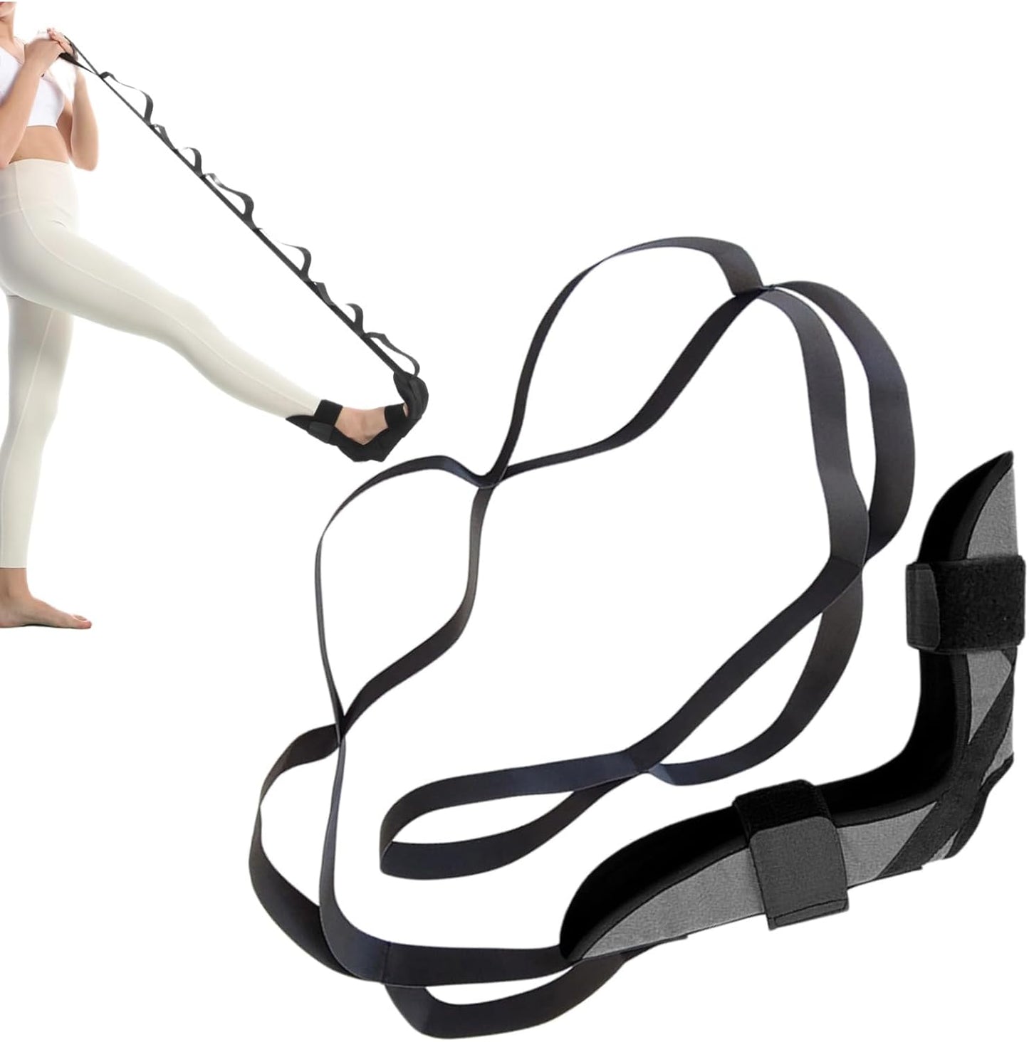 Fitness Foot and Calf Stretcher for Plantar Fasciitis, Achilles Tendonitis, Heel Spurs, Drop Foot, Physiotherapy Stretching Strap Relief, Yoga Leg Stretch Strap for Thigh and Hamstring