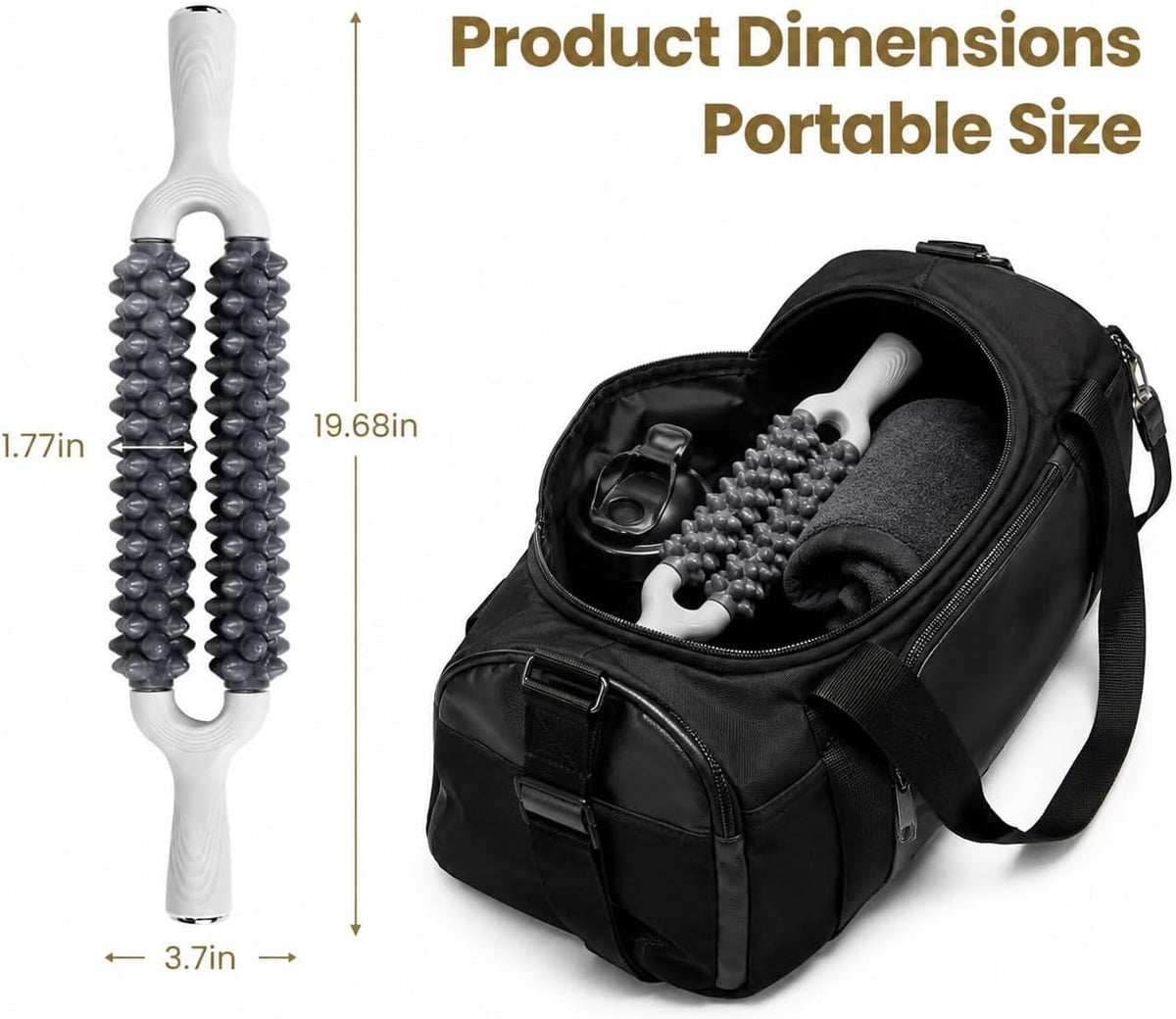 Muscle Roller Stick for Muscle Recovery, Double Row Massage Roller