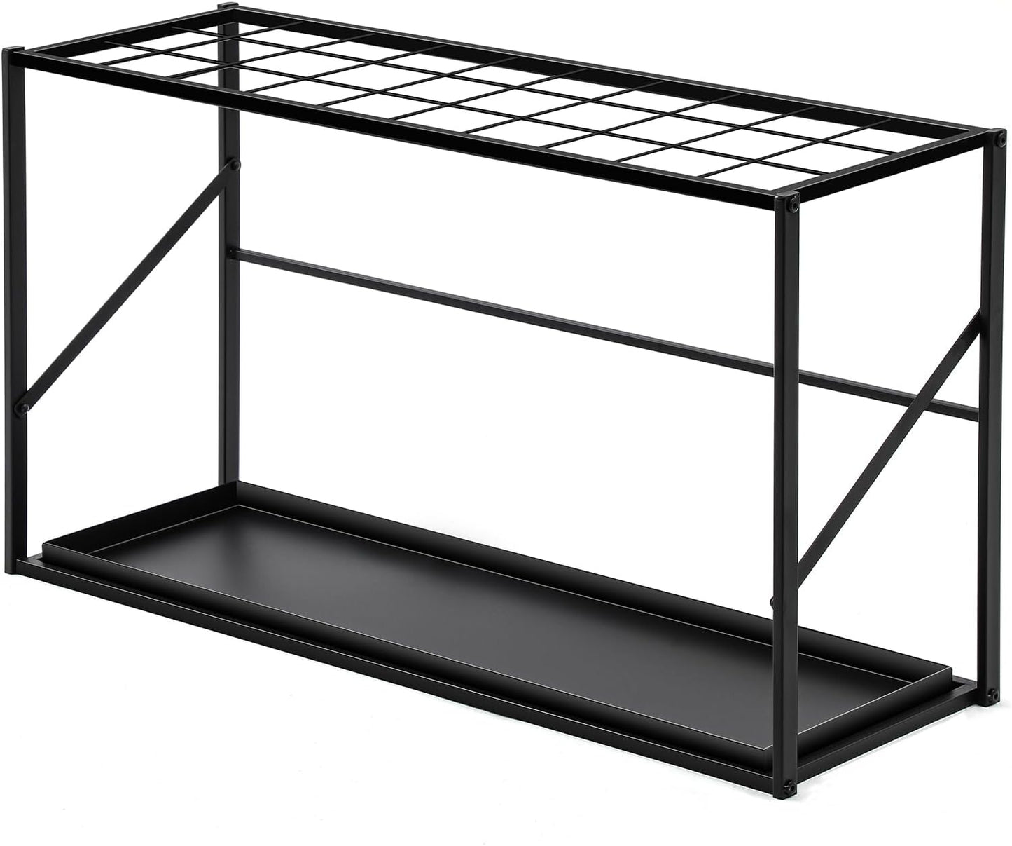 Colingmill Folding Umbrella Storage Stand Rack Holder Organizer Free Standing Umbrella Rack with Removable Drip Tray for Entryway Home Office Hotel Entry Hallway (L35.51 X W11.89 X H19.69 Inch)